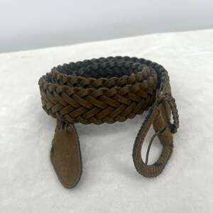 Unbranded Nubuck Braided Belt Wrapped Buckle Soft Brown 2X  Cowgirl Gorpcore